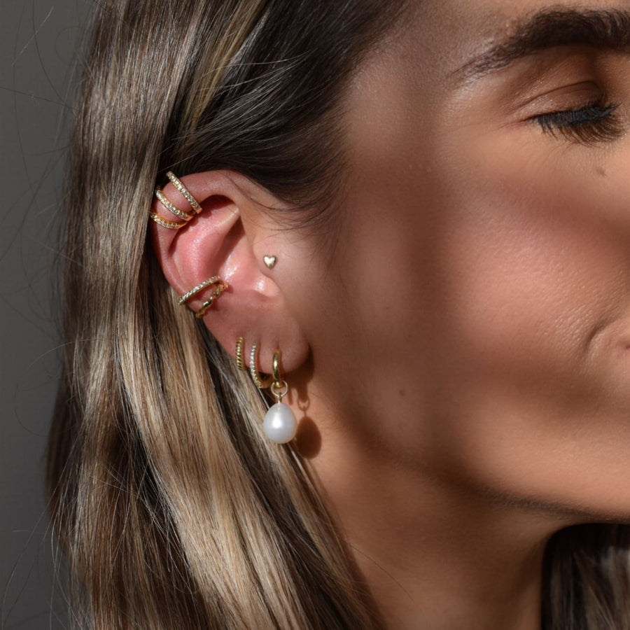 Buy Gold Plated Huggie Earrings pair by Philip Jones Online in India - Etsy